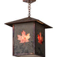 Meyda Lighting Seneca 23" 2-Light Vintage Copper Pendant Light With Red Shade Glass