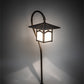 Meyda Lighting Seneca 23" Antique Copper Hill Top Shepherd's Hook Outdoor Landscape Fixture With White Opal Art Shade Glass