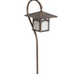 Meyda Lighting Seneca 23" Antique Copper Hill Top Shepherd's Hook Outdoor Landscape Fixture With White Opal Art Shade Glass