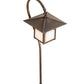 Meyda Lighting Seneca 23" Antique Copper Hill Top Shepherd's Hook Outdoor Landscape Fixture With White Opal Art Shade Glass