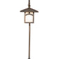 Meyda Lighting Seneca 23" Antique Copper Hill Top Shepherd's Hook Outdoor Landscape Fixture With White Opal Art Shade Glass