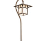 Meyda Lighting Seneca 23" Antique Copper Hill Top Shepherd's Hook Outdoor Landscape Fixture With White Opal Art Shade Glass