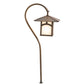 Meyda Lighting Seneca 23" Antique Copper Hill Top Shepherd's Hook Outdoor Landscape Fixture With White Opal Art Shade Glass