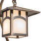 Meyda Lighting Seneca 23" Antique Copper Hill Top Shepherd's Hook Outdoor Landscape Fixture With White Opal Art Shade Glass
