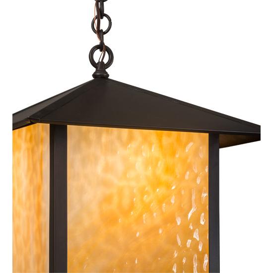 Meyda Lighting Seneca 23" Brown Pendant Light With Beige Shade Glass