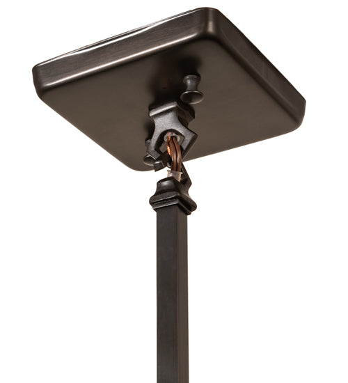 Meyda Lighting Seneca 23" Craftsman Brown Sprig Pendant Light With Beige Iridescent Shade Glass