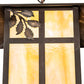 Meyda Lighting Seneca 23" Craftsman Brown Sprig Pendant Light With Beige Iridescent Shade Glass