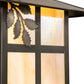 Meyda Lighting Seneca 23" Craftsman Brown Sprig Pendant Light With Beige Iridescent Shade Glass
