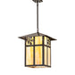 Meyda Lighting Seneca 23" Craftsman Brown Sprig Pendant Light With Beige Iridescent Shade Glass