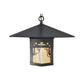 Meyda Lighting Seneca 23" Craftsman Brown Victorian Web Pendant Light With Beige Iridescent Shade Glass
