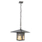 Meyda Lighting Seneca 23" Craftsman Brown Victorian Web Pendant Light With Beige Iridescent Shade Glass