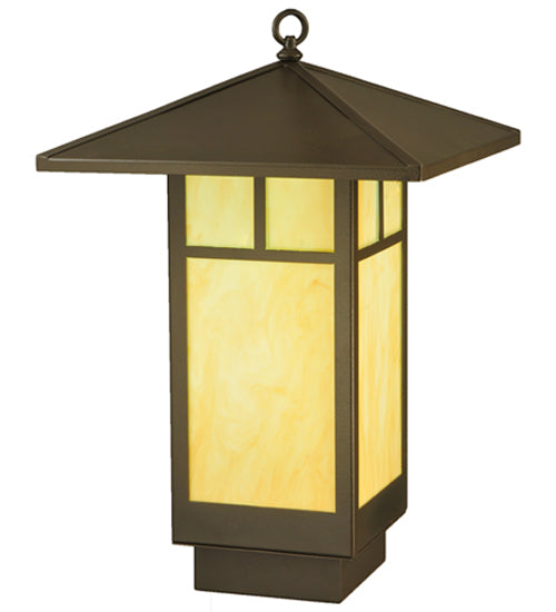 Meyda Lighting Seneca 23" LED Timeless Bronze T Mission Lantern Pendant Light With Tawnyrock Idalight Shade Glass