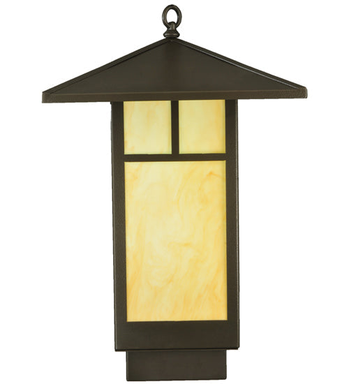 Meyda Lighting Seneca 23" LED Timeless Bronze T Mission Lantern Pendant Light With Tawnyrock Idalight Shade Glass