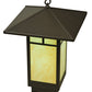 Meyda Lighting Seneca 23" LED Timeless Bronze T Mission Lantern Pendant Light With Tawnyrock Idalight Shade Glass