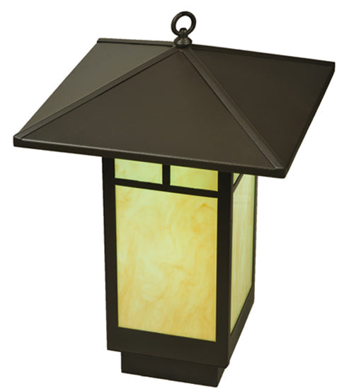 Meyda Lighting Seneca 23" LED Timeless Bronze T Mission Lantern Pendant Light With Tawnyrock Idalight Shade Glass