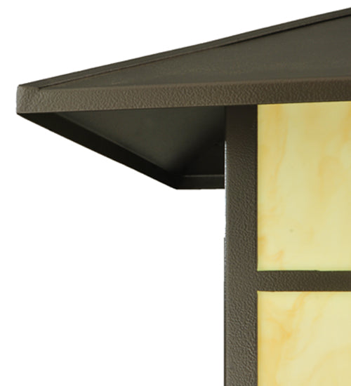 Meyda Lighting Seneca 23" LED Timeless Bronze T Mission Lantern Pendant Light With Tawnyrock Idalight Shade Glass