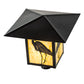 Meyda Lighting Seneca 23" Solar Black Heron Post Mount Light With Beige Art Shade Glass