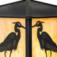 Meyda Lighting Seneca 23" Solar Black Heron Post Mount Light With Beige Art Shade Glass