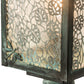 Meyda Lighting Seneca 23" Verdigris Lotus Leaf and Dragonfly Outdoor Post Mount Light With Clear Seeded Shade Glass