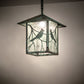 Meyda Lighting Seneca 23" Verdigris Song Bird Pendant Light With Clear Shade Glass