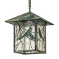 Meyda Lighting Seneca 23" Verdigris Song Bird Pendant Light With Clear Shade Glass