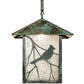 Meyda Lighting Seneca 23" Verdigris Song Bird Pendant Light With Clear Shade Glass