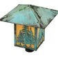 Meyda Lighting Seneca 23" Verdigris Tall Pines Post Mount Light With Beige Iridescent Shade Glass
