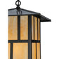 Meyda Lighting Seneca 24" 3-Light Craftsman Brown Double Bar Mission Pendant Light With Beige Art Shade Glass