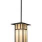 Meyda Lighting Seneca 24" 3-Light Oil Rubbed Bronze Double Bar Mission Pendant Light With Beige Botticino Idalight Shade
