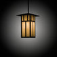 Meyda Lighting Seneca 24" 3-Light Oil Rubbed Bronze Double Bar Mission Pendant Light With Beige Botticino Idalight Shade