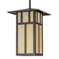 Meyda Lighting Seneca 24" 3-Light Oil Rubbed Bronze Double Bar Mission Pendant Light With Beige Botticino Idalight Shade