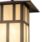 Meyda Lighting Seneca 24" 3-Light Oil Rubbed Bronze Double Bar Mission Pendant Light With Beige Botticino Idalight Shade