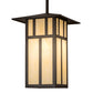 Meyda Lighting Seneca 24" 3-Light Oil Rubbed Bronze Double Bar Mission Pendant Light With Beige Botticino Idalight Shade