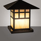 Meyda Lighting Seneca 24" Craftsman Brown On Brass Watchtower Outdoor Pier Mount Light With Beige Iridescent Shade Glass