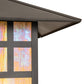 Meyda Lighting Seneca 24" Craftsman Brown On Brass Watchtower Outdoor Pier Mount Light With Beige Iridescent Shade Glass
