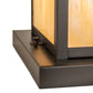 Meyda Lighting Seneca 24" Craftsman Brown On Brass Watchtower Outdoor Pier Mount Light With Beige Iridescent Shade Glass