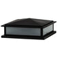 Meyda Lighting Seneca 25" 4-Light Flat Black Prime Outdoor Pier Mount Light With Clear Frosted Shade Glass