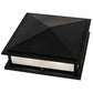 Meyda Lighting Seneca 25" 4-Light Flat Black Prime Outdoor Pier Mount Light With Clear Frosted Shade Glass