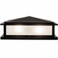 Meyda Lighting Seneca 25" 4-Light Flat Black Prime Outdoor Pier Mount Light With Clear Frosted Shade Glass