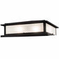 Meyda Lighting Seneca 25" 4-Light Flat Black Prime Outdoor Pier Mount Light With Clear Frosted Shade Glass