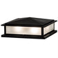 Meyda Lighting Seneca 25" 4-Light Flat Black Prime Outdoor Pier Mount Light With Clear Frosted Shade Glass