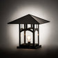 Meyda Lighting Seneca 25" Craftsman Brown Hill Top Outdoor Pier Mount Light With Clear Shade Glass