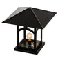 Meyda Lighting Seneca 25" Craftsman Brown Hill Top Outdoor Pier Mount Light With Clear Shade Glass