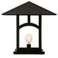 Meyda Lighting Seneca 25" Craftsman Brown Hill Top Outdoor Pier Mount Light With Clear Shade Glass