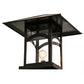 Meyda Lighting Seneca 25" Craftsman Brown Hill Top Outdoor Pier Mount Light With Clear Shade Glass