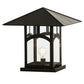 Meyda Lighting Seneca 25" Craftsman Brown Hill Top Outdoor Pier Mount Light With Clear Shade Glass