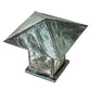 Meyda Lighting Seneca 25" Verdigris Song Bird Outdoor Pier Mount Light With Clear Raindrop Shade Glass