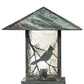 Meyda Lighting Seneca 25" Verdigris Song Bird Outdoor Pier Mount Light With Clear Raindrop Shade Glass