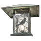 Meyda Lighting Seneca 25" Verdigris Song Bird Outdoor Pier Mount Light With Clear Raindrop Shade Glass