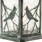 Meyda Lighting Seneca 25" Verdigris Song Bird Outdoor Pier Mount Light With Clear Raindrop Shade Glass